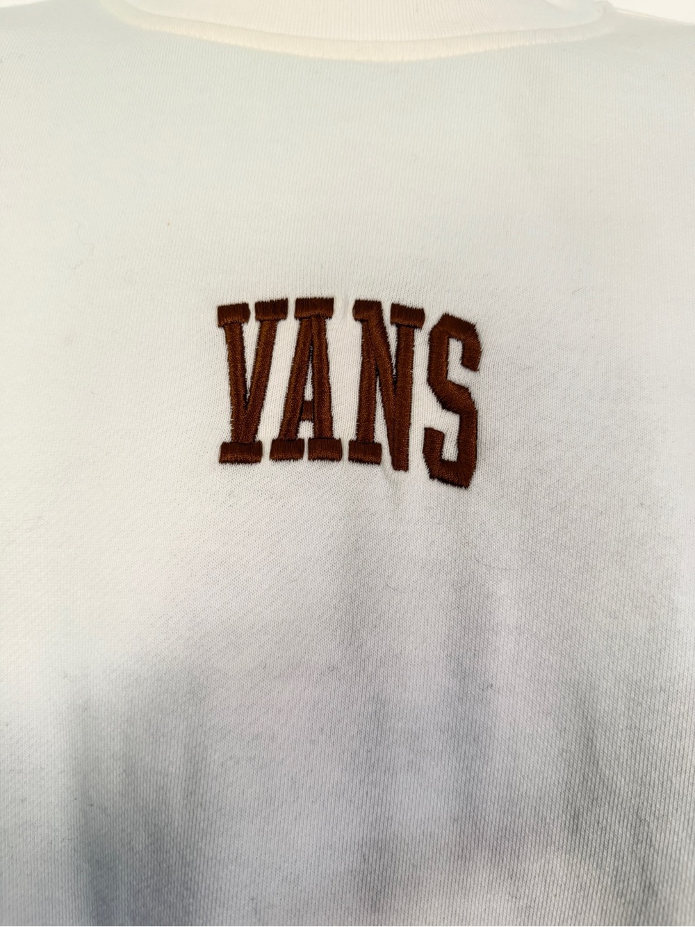 NWT Vans Arch Loose Crew Sweatshirt Marshmallow Cream Men’s Medium Skate - Picture 6 of 11